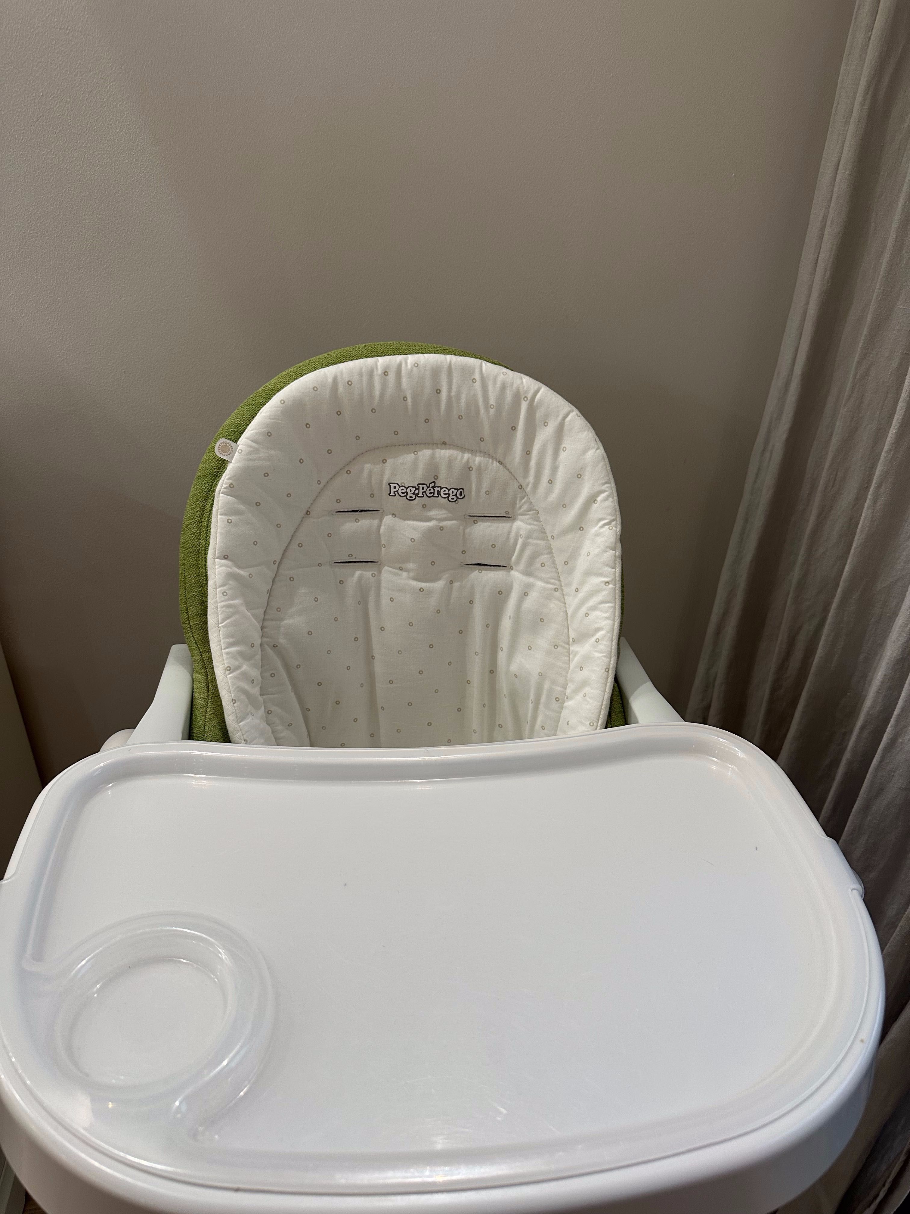 Столче Peg Perego Prima Papa - Follow me Wonder Green + Baby Cushion