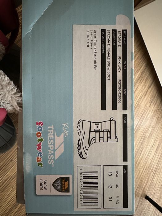 Зимни водоустойчиви ботуши за момиче размер 31