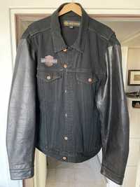 Harley Davidson - дънково яке, кожени ръкави