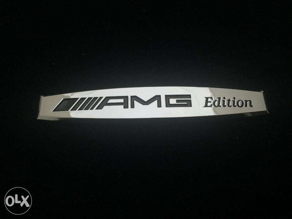 Emblema Mercedes AMG Edition Crom/negru aripa/spate ABS 2 bucati