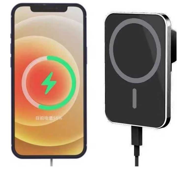 Suport MagSafe Auto, Incarcare Wireless, iPhone, culoare Negru