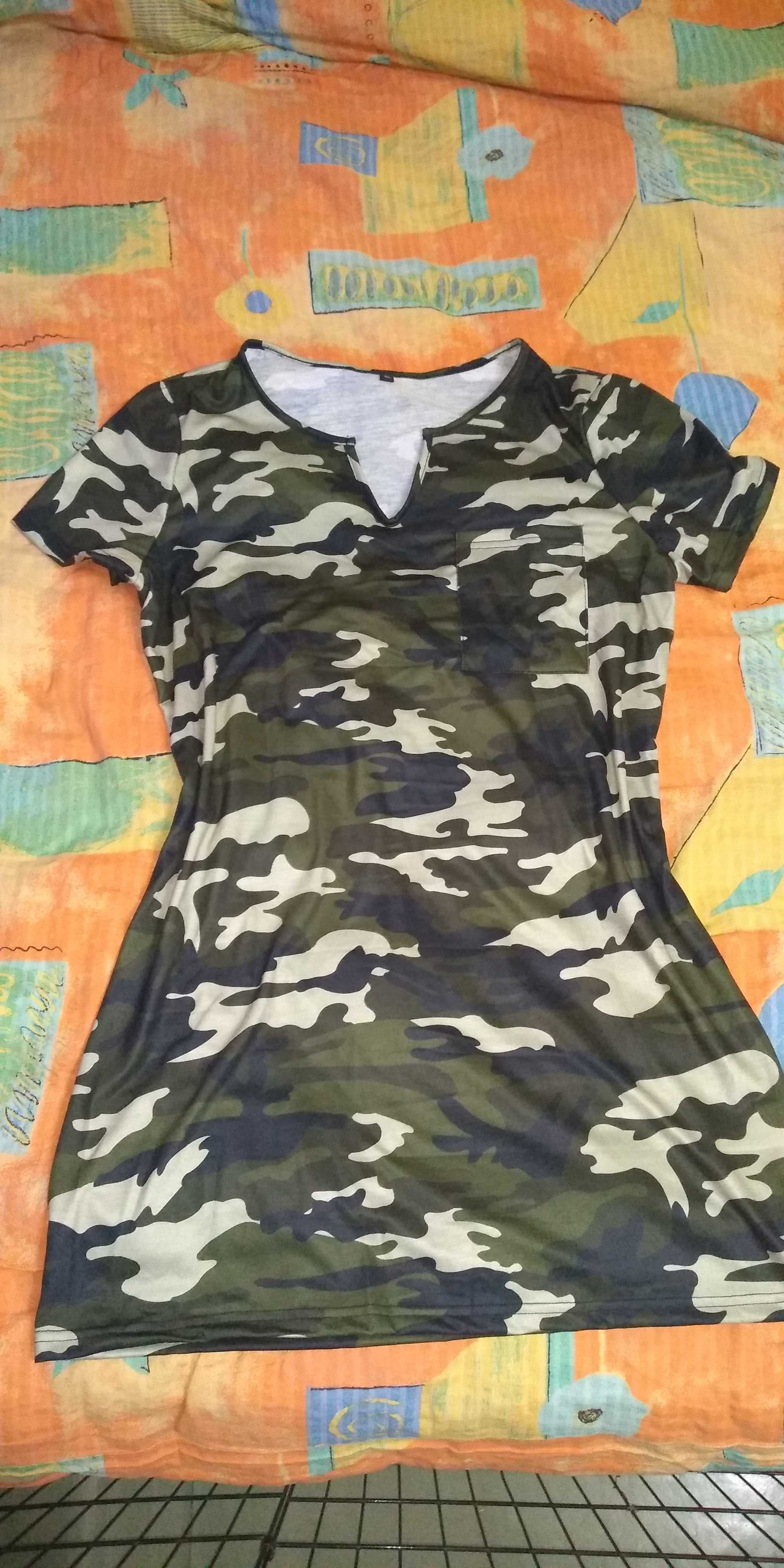 Rochie/Tunica scurta ,camo cu anchior ,maneci scurte , XL