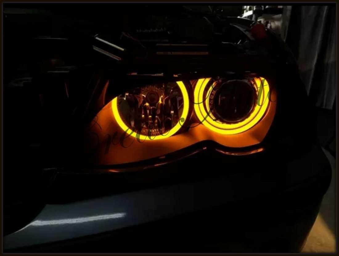 Промо!Amber Cotton LED Angel Eyes-Ангелски очи BMW,E46,E36,E39(ORANGE)