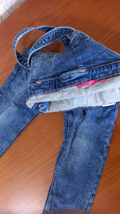 Утеплённые джинсы для девочки 4-6 лет