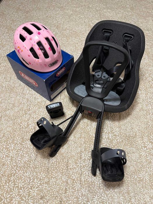 Детско Столче за Велосипед Thule Yepp Nexxt 2 Mini и каска Abus 45-50