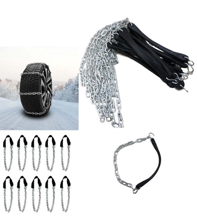 вериги за сняг метални 10 броя тип прешлен подходящи за гуми от 13 ...