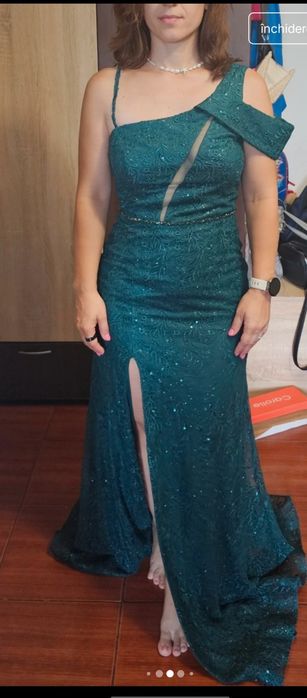 Rochie elegantă,  culoarea verde smarald