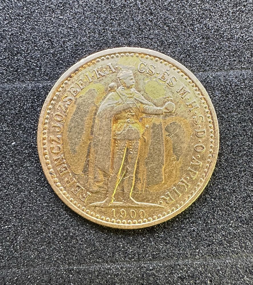 Vând Monedă aur - 10 Korona Ferenc Jozsef 1900, 3.38 grame
