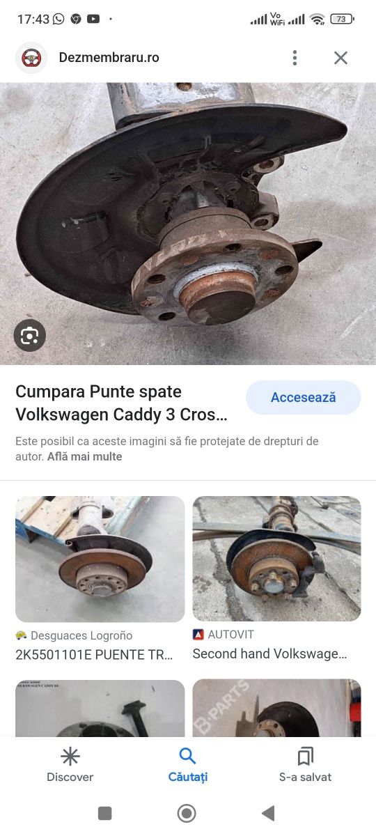 Punte spate vw caady 3 cu arcuri 2004- 2013