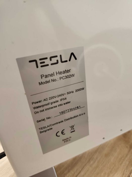 Панелен конвектор TESLA PC302W, 2000 W, IPX4