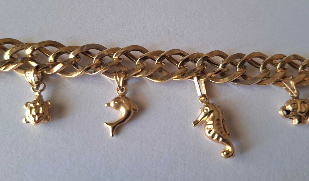 Bratara aur 585 alb si galben 14 k - 10 grame