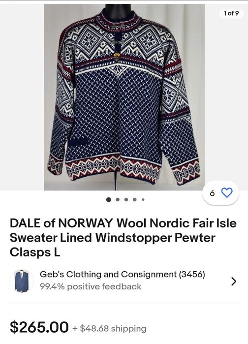 Pulover Dale of Norway Sport lana wool windstopper vintage rare