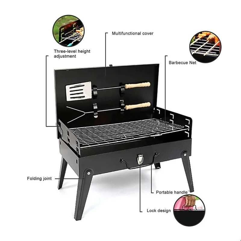 Gratar Portabil, Pliabil, Tip Servieta, Accesorii pentru Gatit Incluse