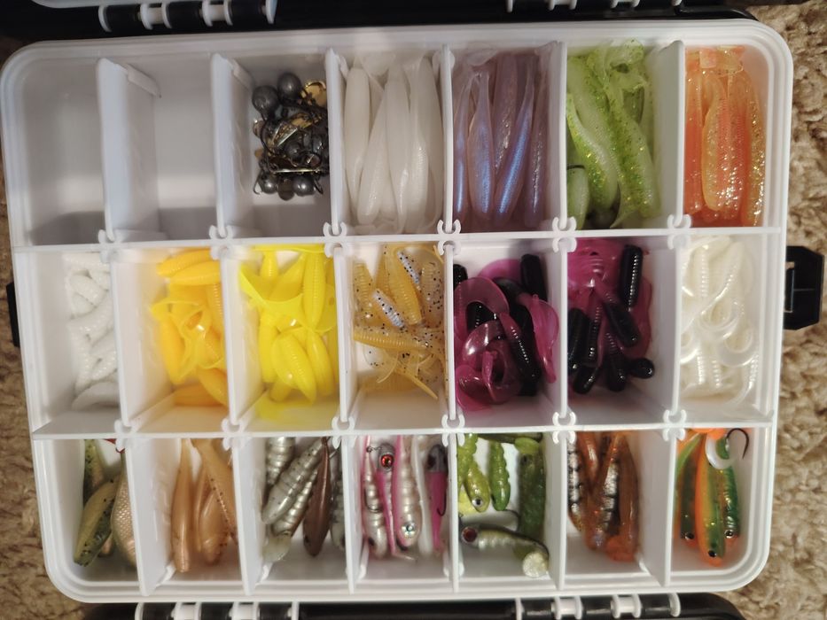 Lot gume, twistere pescuit biban, păstrăv, clean