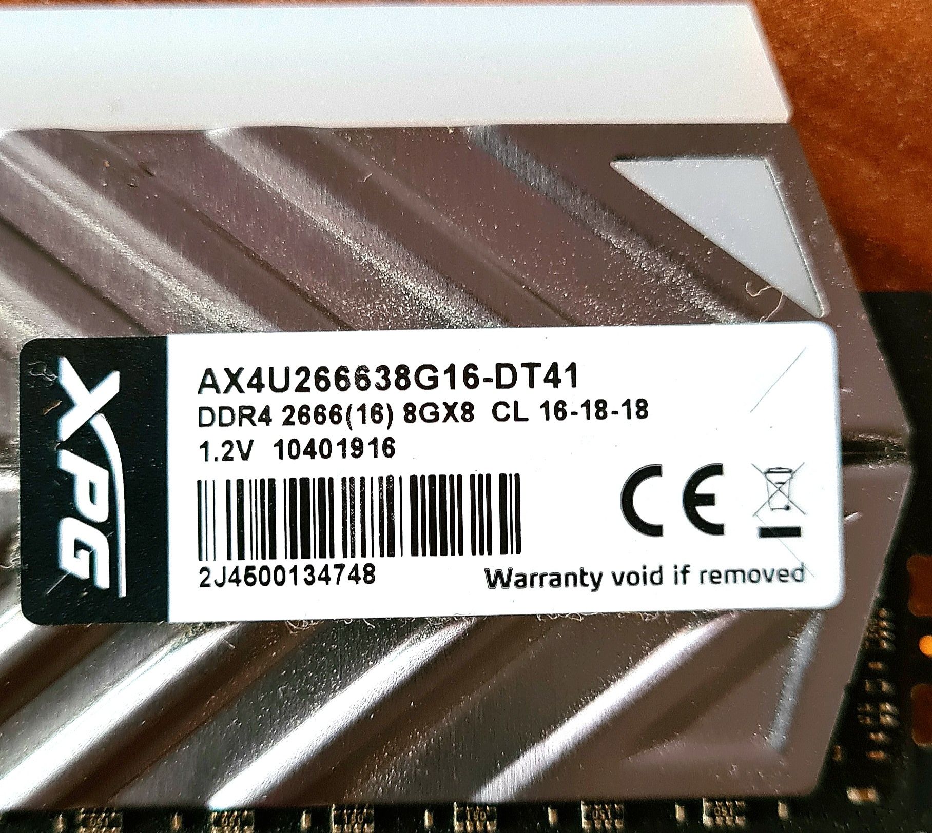 Adata XPG 16GB CL16 2666Mhz RGB