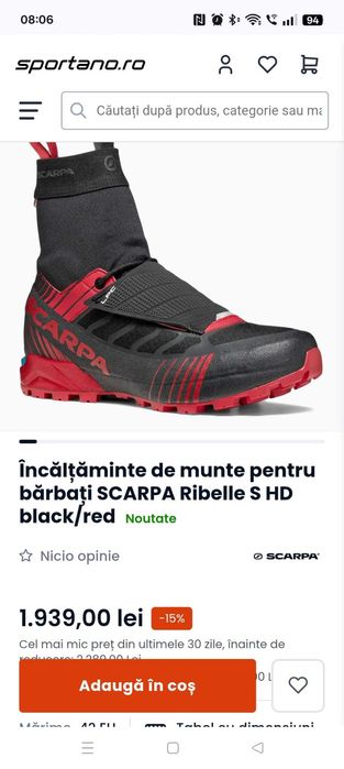 Ghete pentru drumetie/alergat/alpinism SCARPA RIBELLE S HD nr 43-1/2