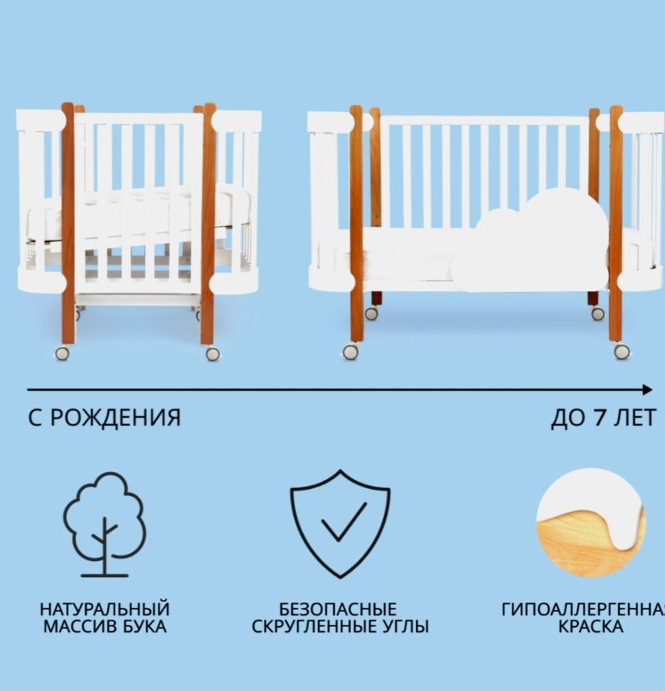 Продам Happy baby MOMMY LUX Кроватка-трансформер белый