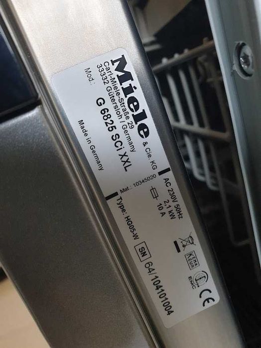 XXL - LED Wi-Fi Чернo Miele Auto Open Съдомиялна - Частично Вграждане