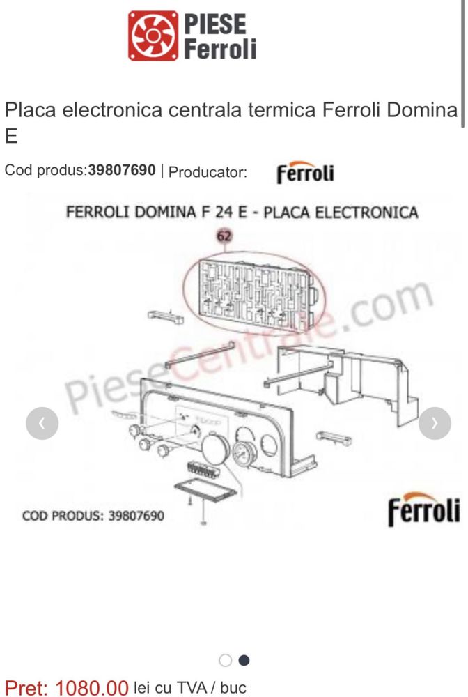 Placa electronica centrala Ferolli Domina F24E F30E.