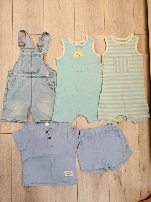 Lot mare de hainute, salopeta blugi Zara, costumașe, tricouri marime 9