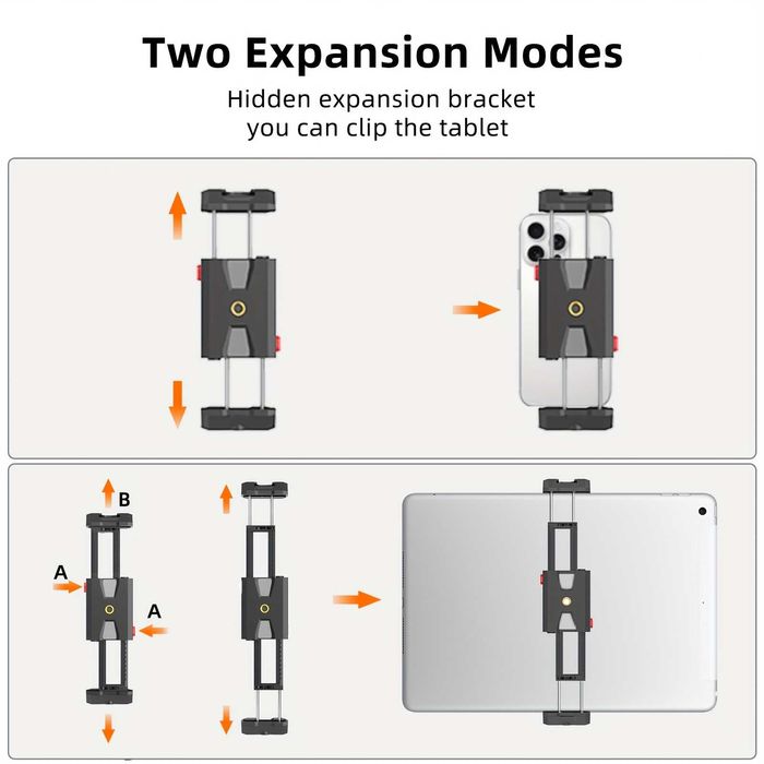 Suport telefon si tableta pentru trepied, adaptor trepied / stick 1/4