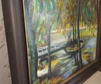 Картина с маслени бои в дървена рамка - езеро Клептуза - 54 х 46 см.
