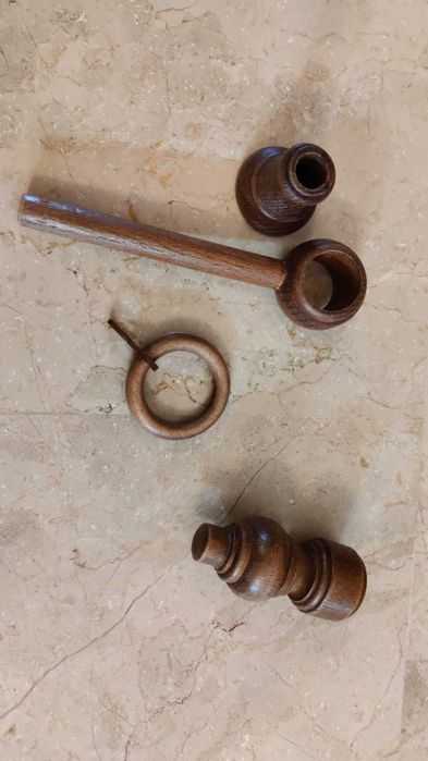 2x Galerie lemn, 300 cm, 28 mm, finisaj nuc, Apollo, accesorii inluse