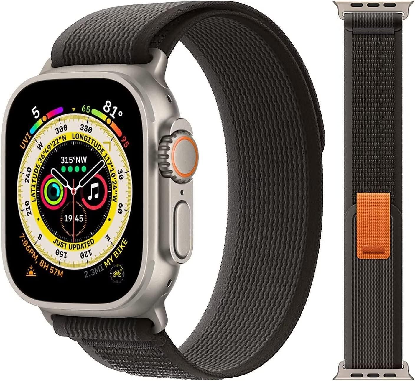Каишка tech protect nylon за apple watch ultra/ ultra 2 black/orange