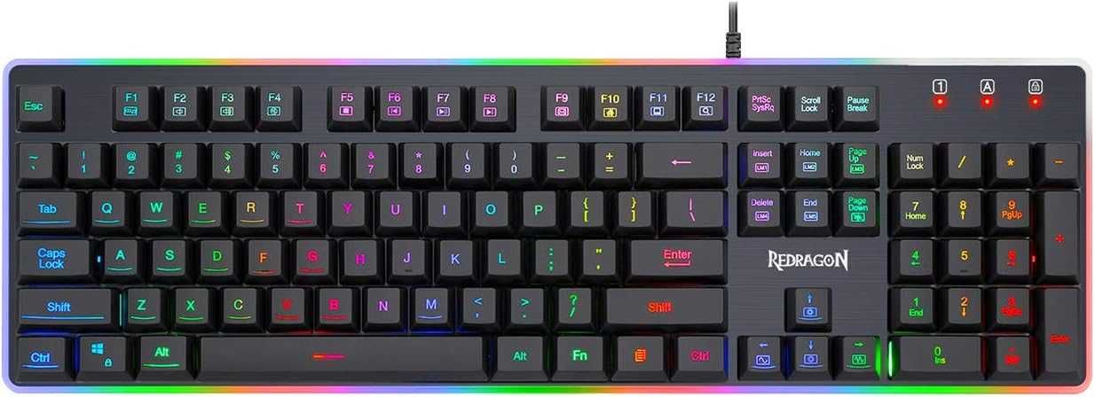 Tastatura gaming Redragon Dyaus 2, iluminare RGB, Negru