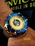 часовник INVICTA Reserve Skeleton automatic Gold 56 mm, Инвикта нов