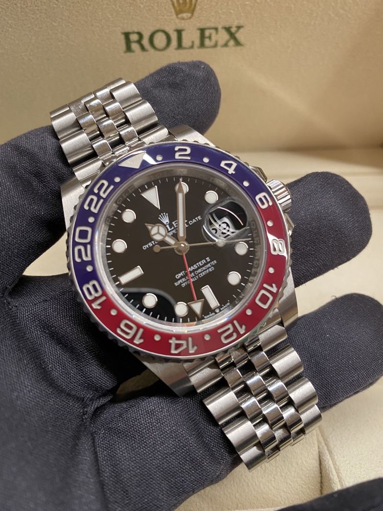 Часовник Rolex GMT Master ll Pepsi Jubilee Stainless Steel