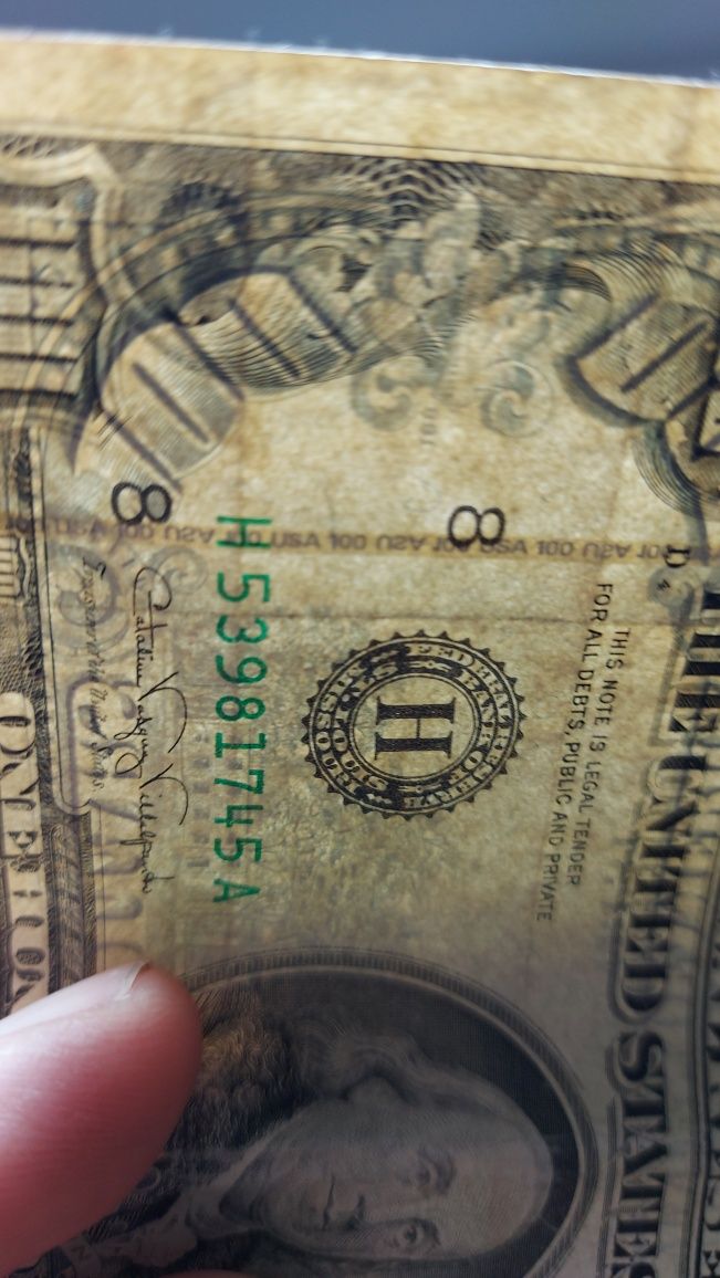 Банкнота от 100$,1990година