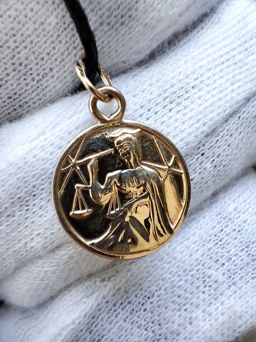 Pandantiv Zodia Balanta Aur 14K 583 Rusia Aur Rusesc Unicat