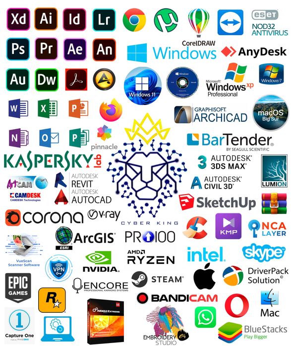 Установка Windows, программист, фотошоп, автокад, виндоус, ворд, pdf