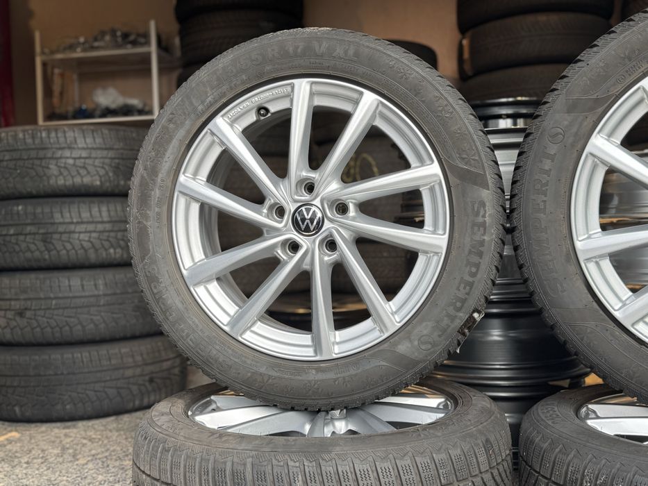 Jante aliaj 17 Vw Passat b8 + anvelope iarnă Semperit 215/55 R17 98V