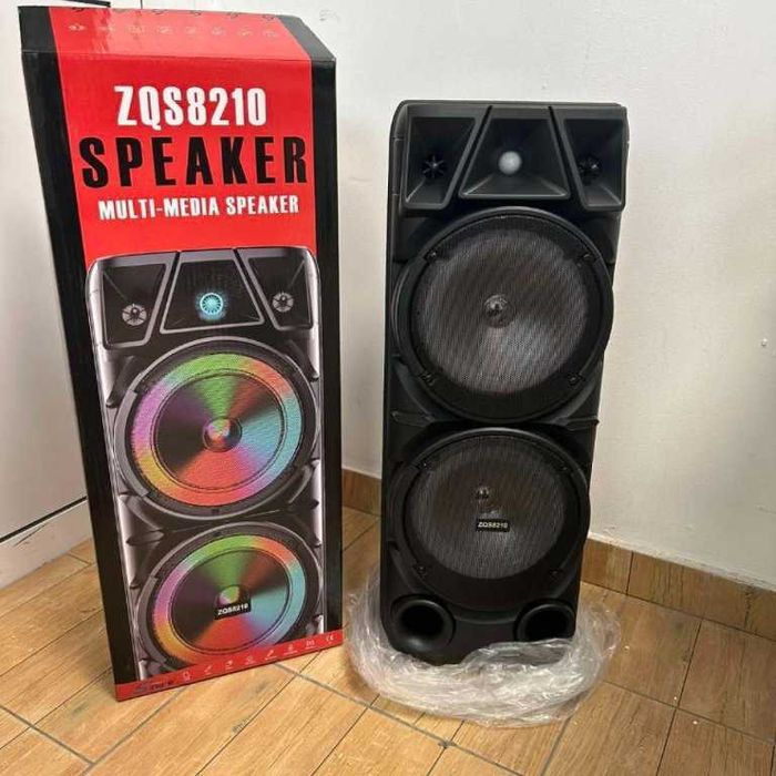 %Нова 2х8 120W ПРЕНОСИМА КАРАОКЕ КОЛОНА Cobra ZQS8210 цветомузика двое