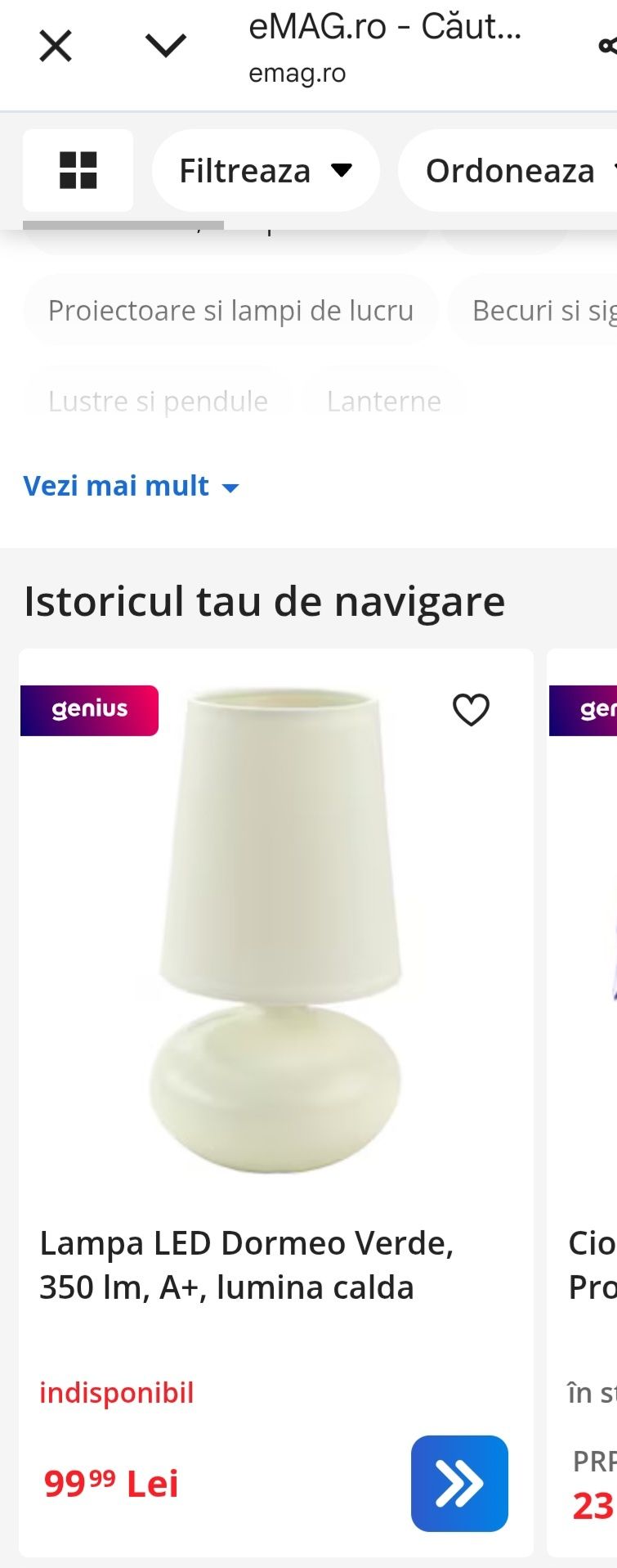 Vand veioza Dormeo Led Verde noua