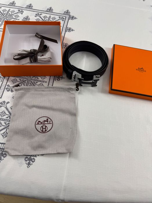 Hermes-Чисто нов мъжки автентичен колан с механизъм