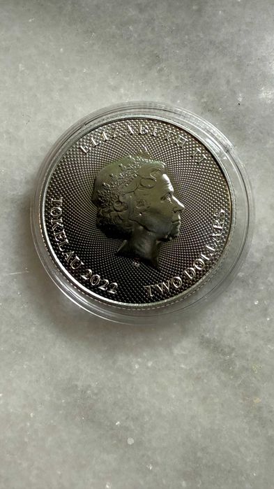 Monedă argint 1oz Tokelau 2022 $2 Hibernia, capsulă, lingou