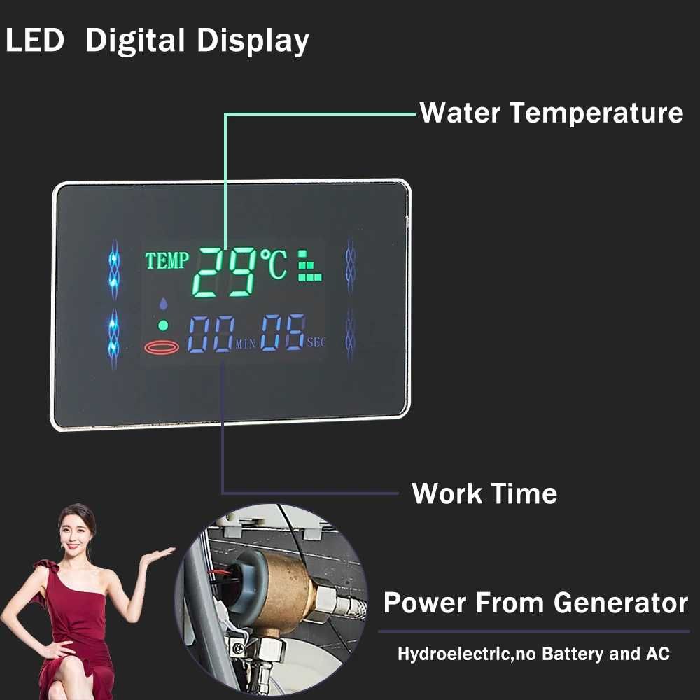 Хидромасажен душ панел с 6 режима, дисплей и LED осветление