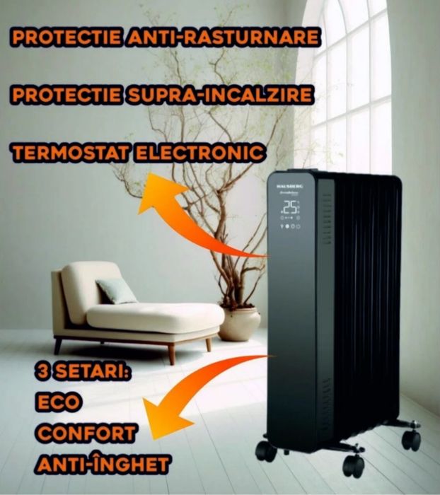 Calorifer electric cu ulei 11 digital cu telecomandă HAUSBERG NOU