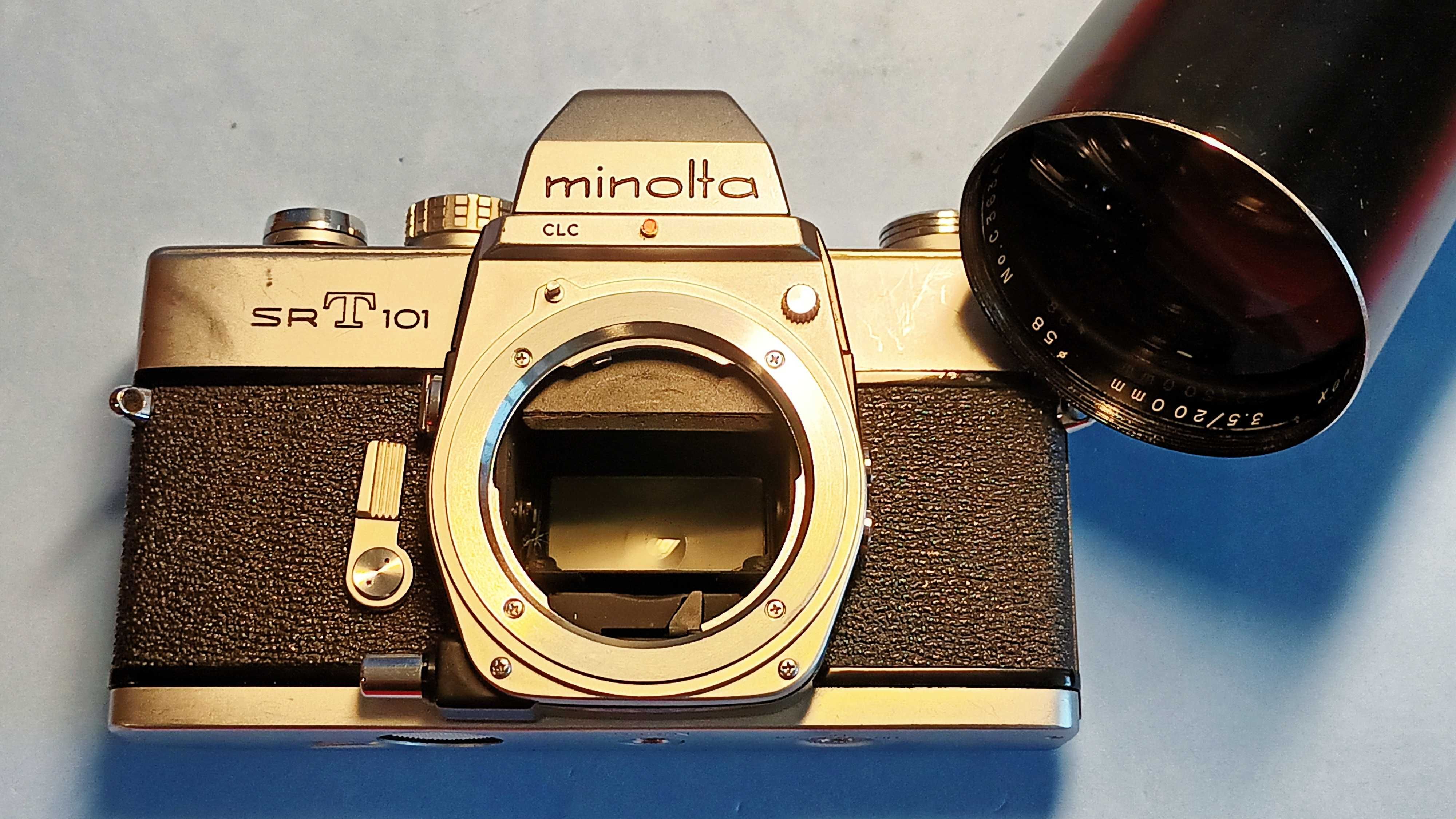 Aparat Foto cu Film Minolta SRT-101 + Teleobiectiv 200mmm