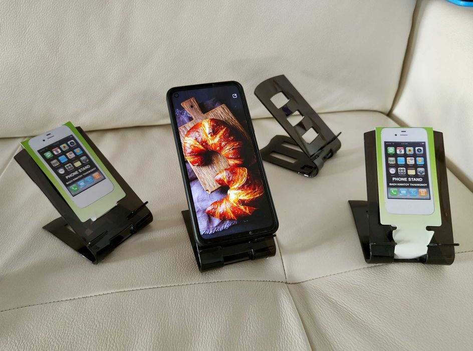 Suport telefon plastic , negru - Suport telefon birou