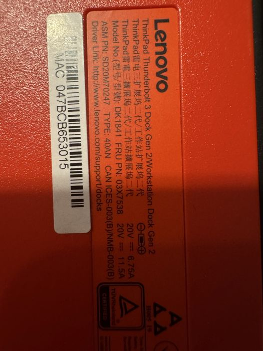 Docking station thunderbolt Lenovo 40AN workstation sau orice Thinkpad