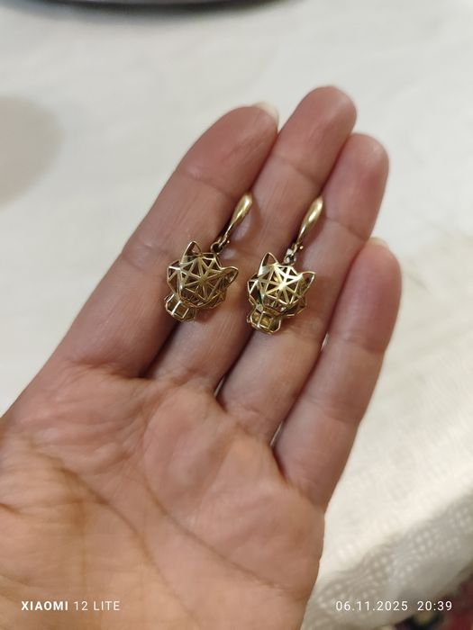 Серьги желтый золото