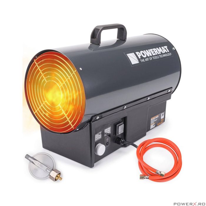 Tun pentru caldura pe gaz cu termostat 25 KW, incalzitor industrial,