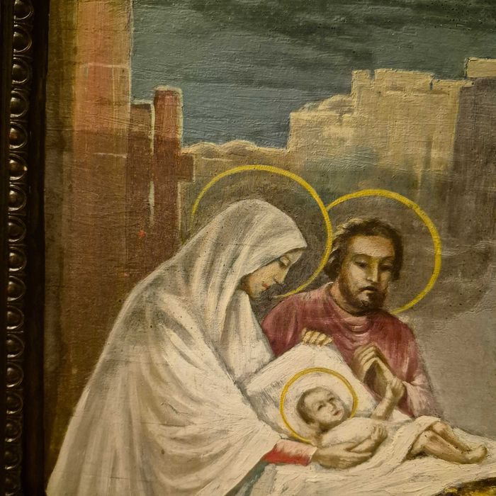 Pictură Ulei  Nașterea Domnului, 1937, 40x30 cm