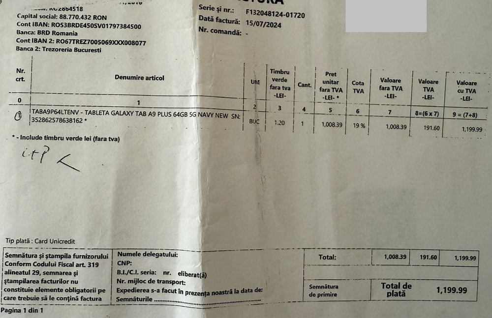 Vand tableta Samsung Galaxy Tab A9 Plus 64 GB