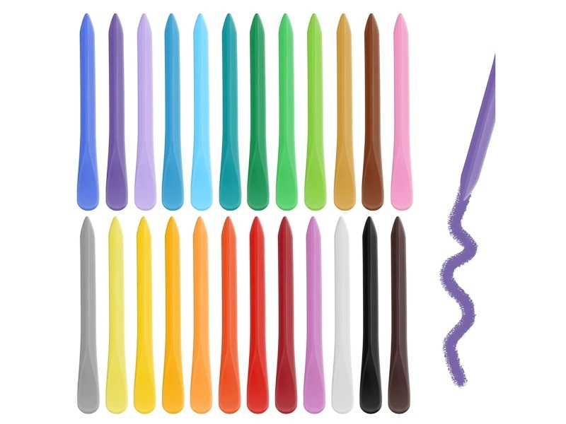 Creioane colorate cerate, non toxice, 24 buc / set