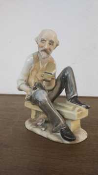 Ретро Белгийска керамична статуетка Стария дърводелец